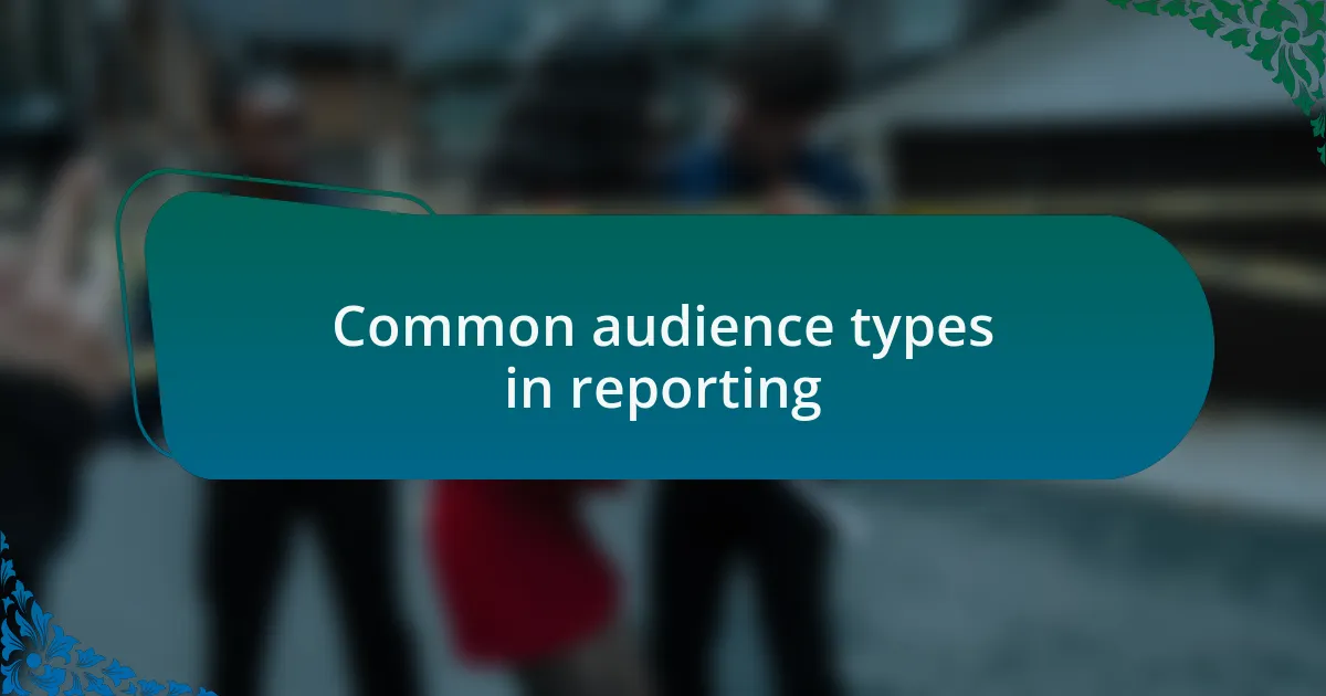 Common audience types in reporting