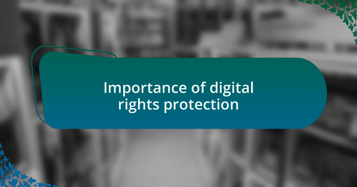 Importance of digital rights protection
